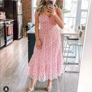 Betsey Johnson Valentines Metallica Heart Print Mesh Midi
Dress NWT
